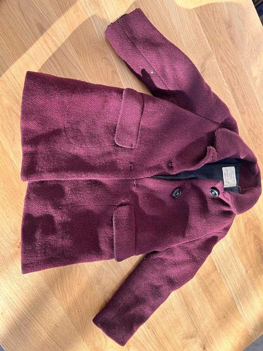 Płaszcz dziecięcy Zara rozmiar 116 - Śliwkowy