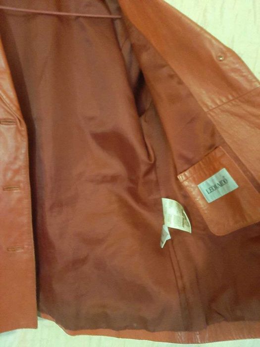 Красный пиджак натуральная кожа размер 40