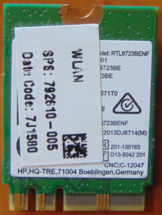 Wi-fi + Bluetooth модуль RTL8723BENF формфактор (разъем) M.2