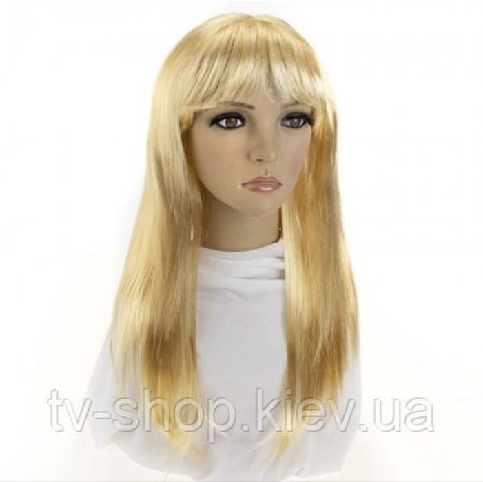 Перука з рівним волоссям блонд, карнавальный парик,карнавальна перука