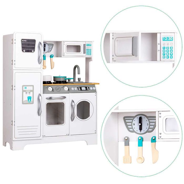 Детская кухня звук,свет,эффект,кухня для детей игровая Ecotoys деревян