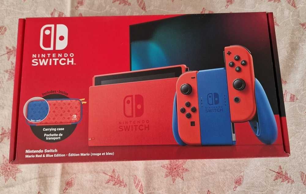 Nintendo Switch v2 Edição Mário Vermelho/Azul