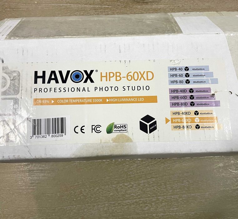 Estúdio Fotográfico / Caixa de Luz Havox HPB-60XD - Como Novo!