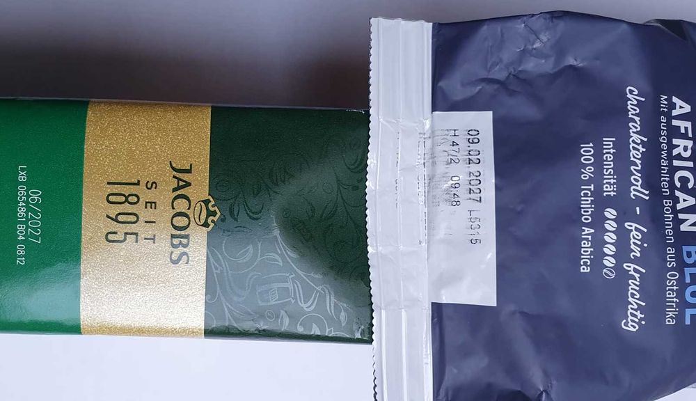 Kawa ziarnista Tchibo Privat Kaffee African + JACOBS  mielona KRONUNG