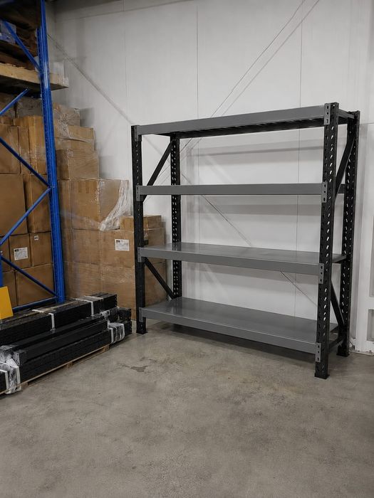 NOWE NOWY Regał magazynowy 200x200x60 cm – wytrzymałość 800 kg regał do warsztatu regał do garażu regał na strych regał na poddasze