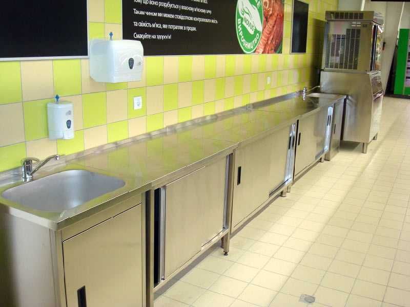 Тумба из нержавеющей стали, стол-тумба с мойкой. В наличии/заказ