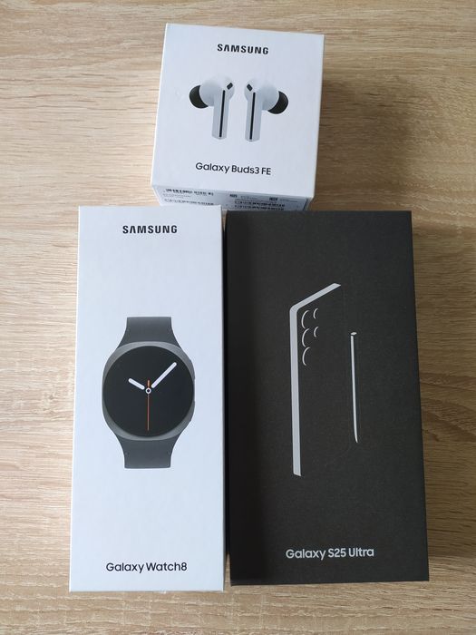 Samsung S 25 ultra, watch 8, buds fe 2025