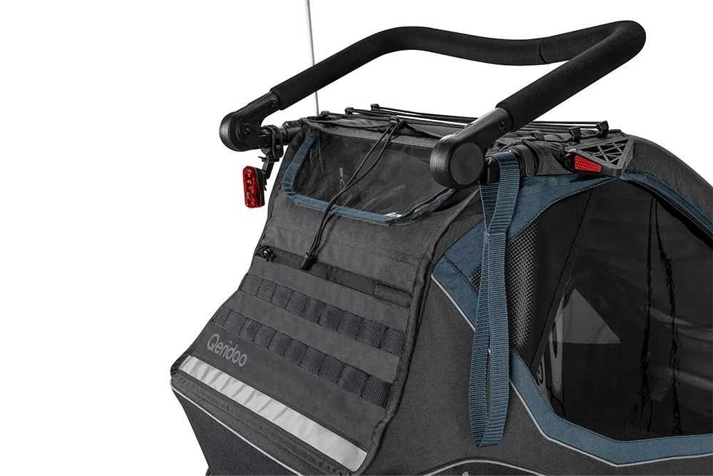 Qeridoo KidGoo 2 Navy Blue przyczepka rowerowa dla dwójki dzieci