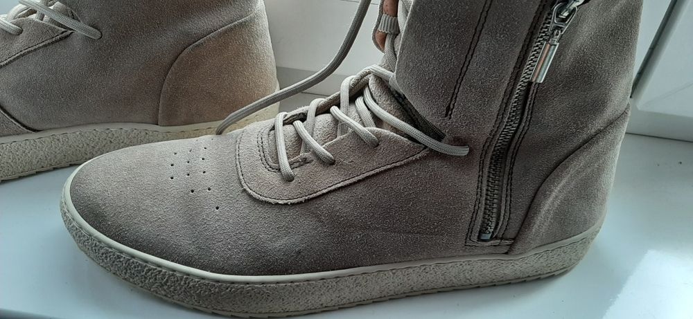 Męskie buty skóra zamszowe