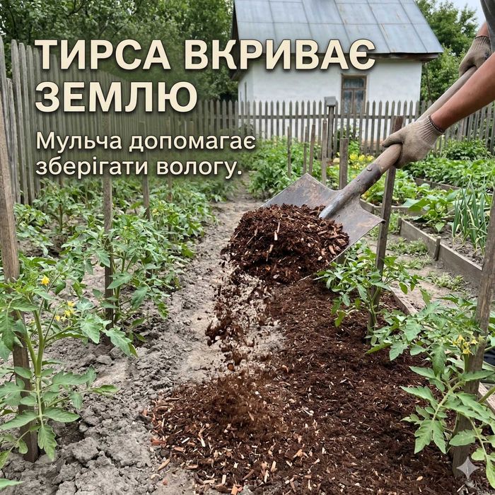Чернозем, перегной, опилки, тирса — мульча для почвы