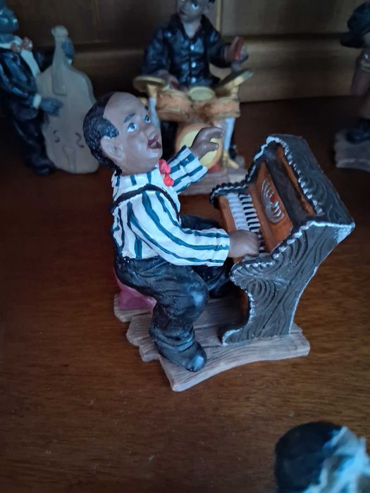 10 figuras em resina músicos de Nova Orleans, anos 80
