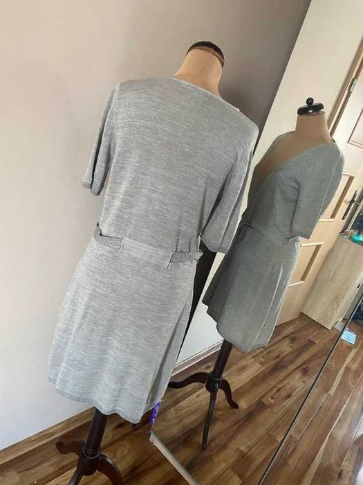 Len linien noa noa sweter sukienka bez krem pastele xl 42 44 +size