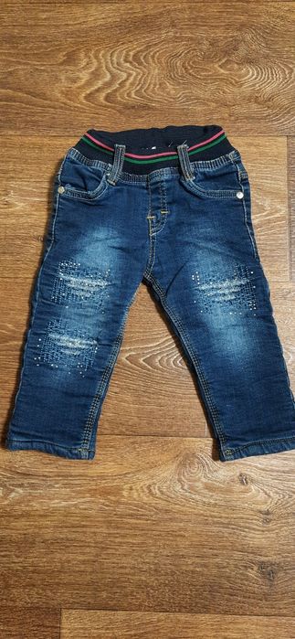 Джинсы зимние тёплые на меху на рост 68-74