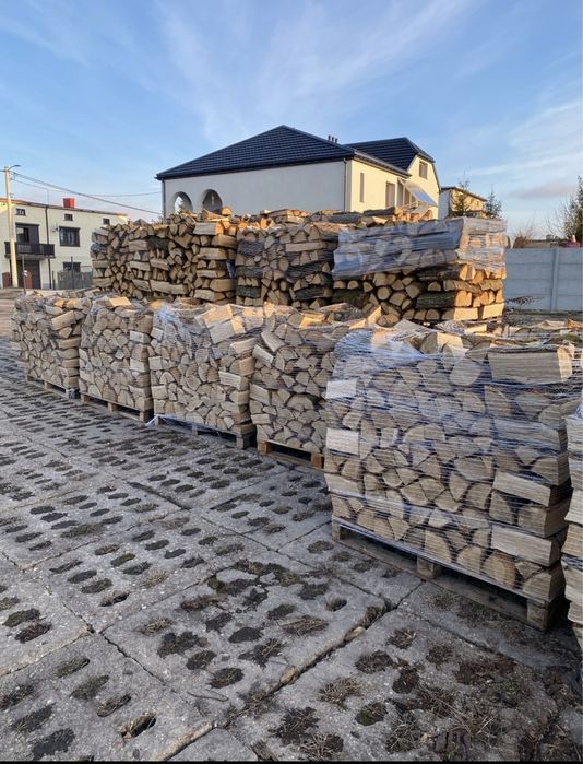 Drewno kominkowe opałowe sezonowane buk grab dąb jesion brzoza sosna