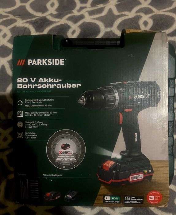 Новий акумуляторний шуруповерт Parkside