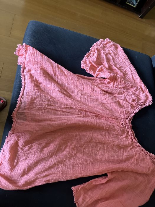 Blusa de linho cor coral