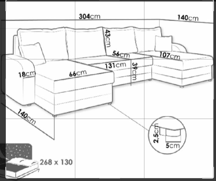 Sofá em forma de U Novo ..preço 600€ vir buscar até 15/1/26
