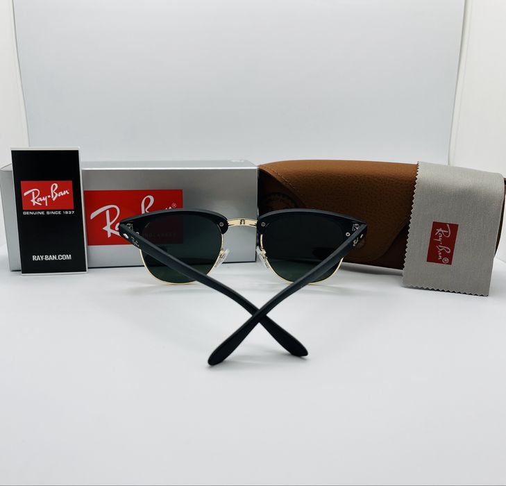 Солнцезащитные очки Ray Ban Clubmaster RB3016 Gold-Green 51мм стекло