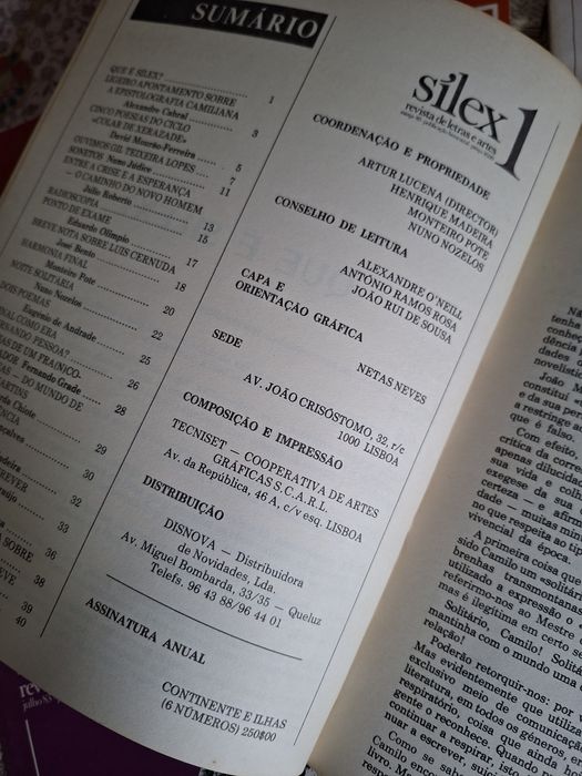 Oito números da antiga revista literária Silex