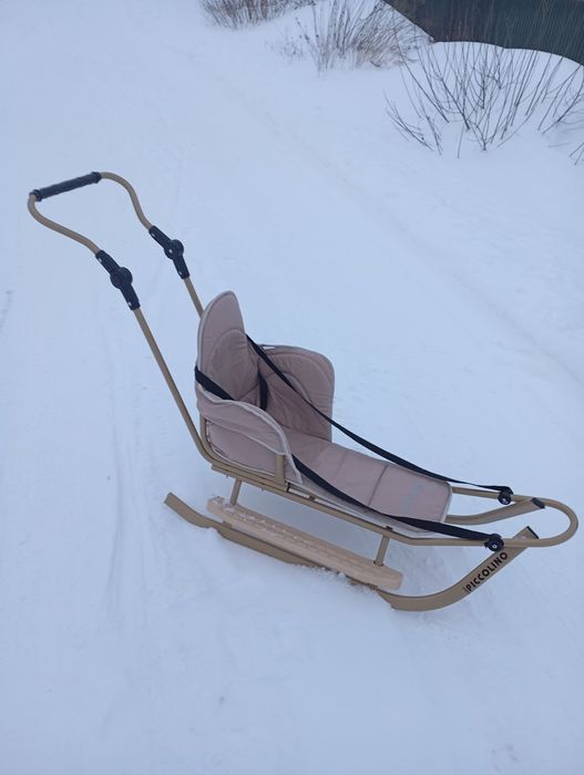 Санки дитячі Adbor Piccolino з чохлом та ручкою -штурханом