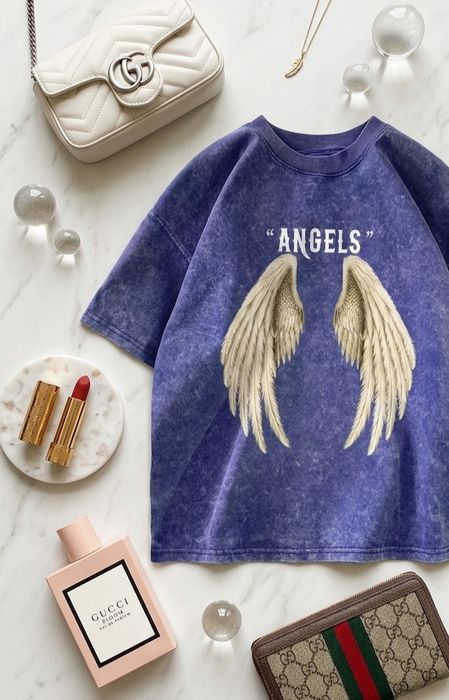 Стильна оверсайз футболка з крилами ANGELS 100% бавовна розмір L