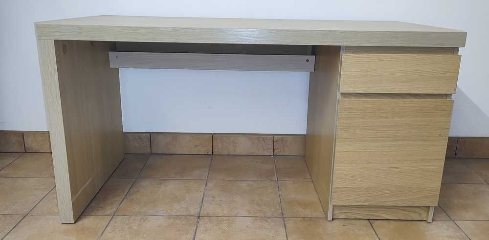 Biurko Ikea Malm Dąb 140x65x73