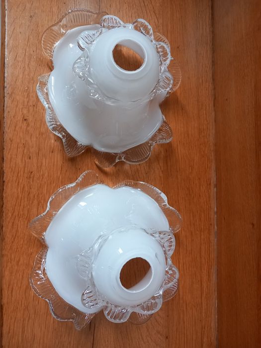 Par de abat-jours vintage em vidro