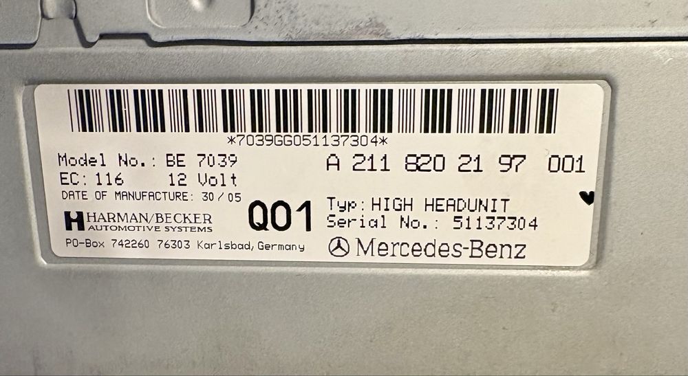 Radio Nawigacja Comand Mercedes W211 W219 CLSDVD MP3...