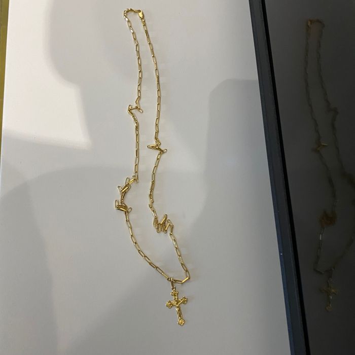 colar 18k ouro amarelo comprimento 60cm peso 10g com pingente