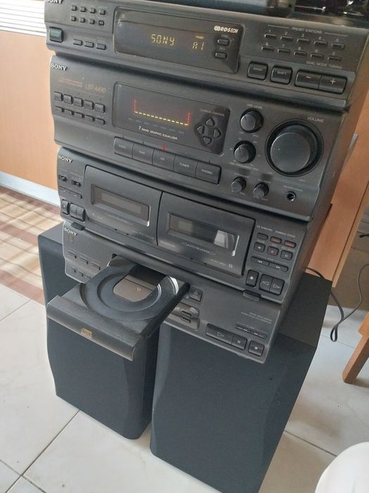 Aparelhagem sony c/ cd /tuner/ deck k7 colunas