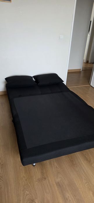 Sofa cama tecido preto