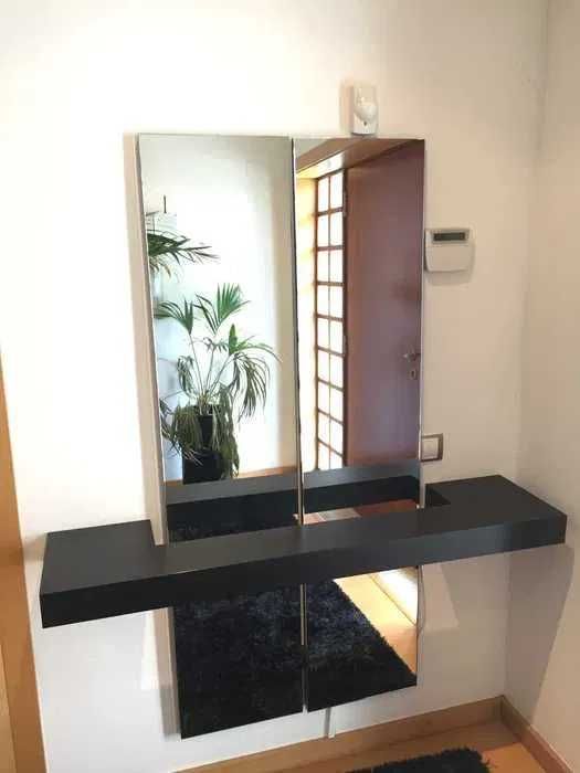 Consola/Aparador em Wengué com 2 espelhos – Design moderno