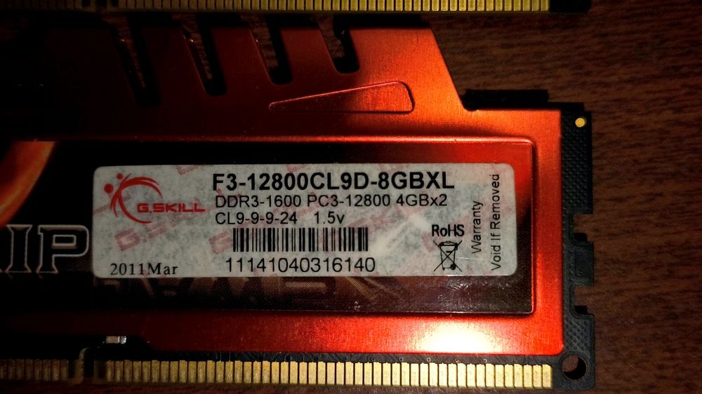 Оперативная память  G.Skill ddr3 8Gb (2x4Gb)