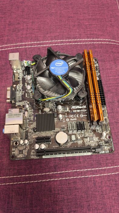 Комплект материнська плата H81M-VG4 Asrock + 2*8Gb + i5 4460