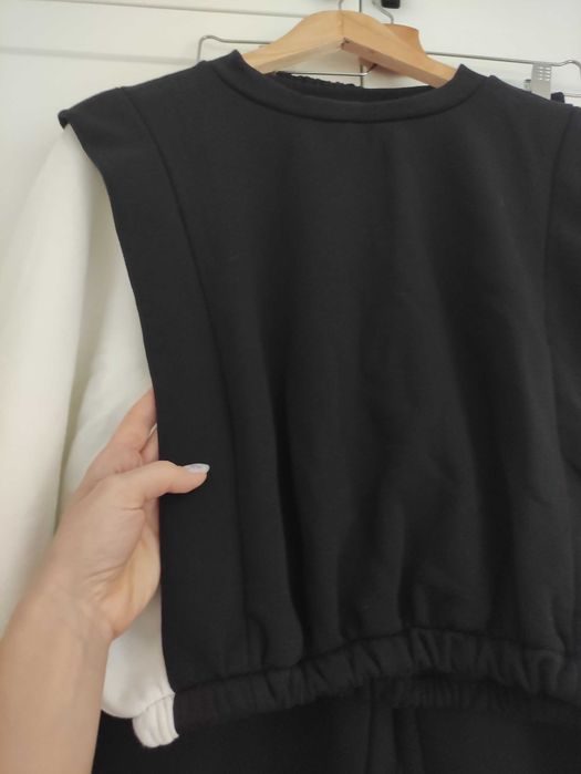 Dres komplet czarno biały S