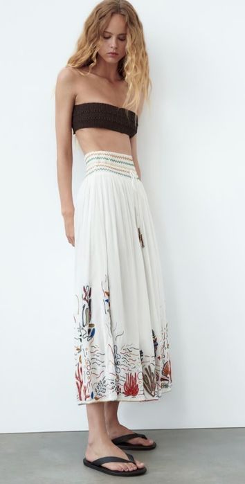 Spodnica Zara haftowana rozmiar S