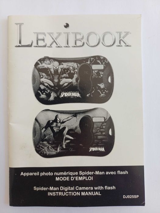 Máquina fotográfica digital Lexibook Spider-Man, com 2 capas, manual de instruções e CD com Software