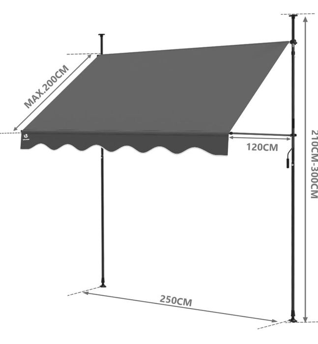 VOUNOT markiza okienna 2,5 m szara
