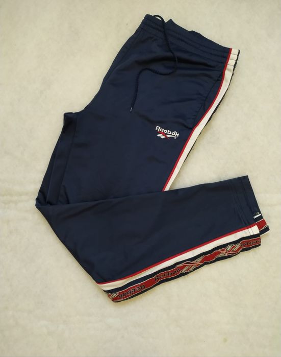Vintage spodnie dresy Reebok L, 90s pasy, taped