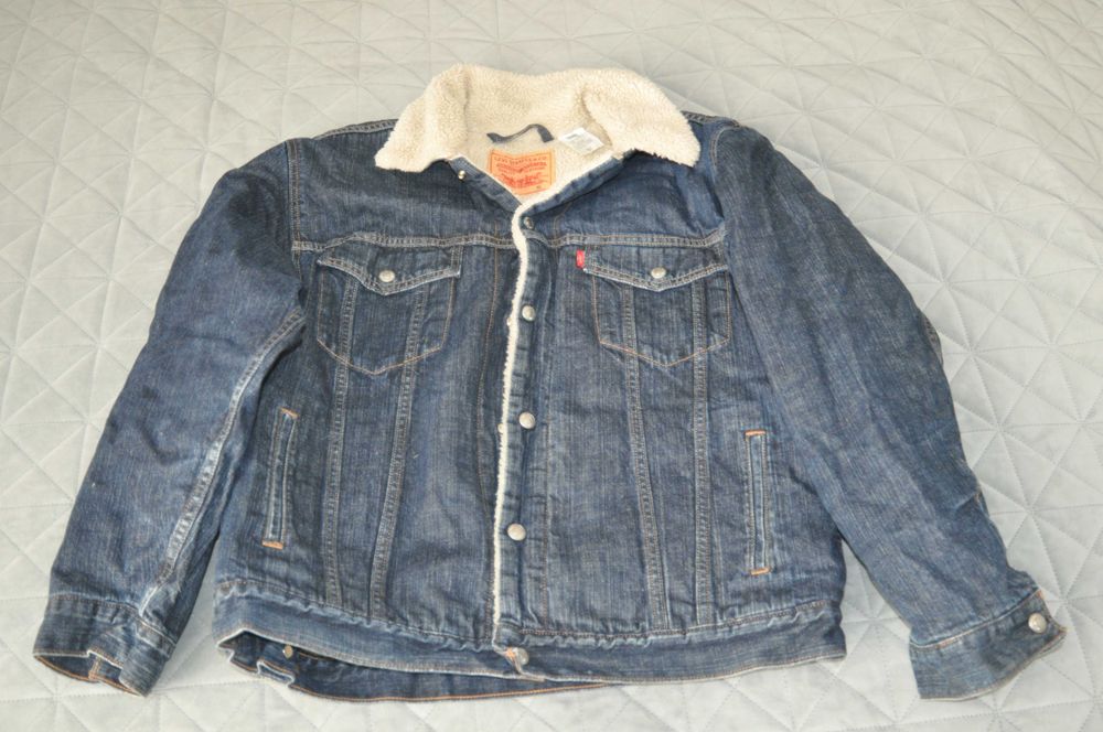 levis левайс sherpa куртка джинсовка мужская темная хл