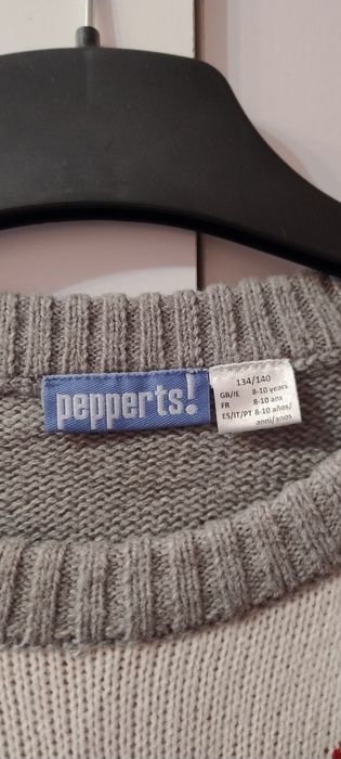 Świąteczny ciepły zimowy szary sweter Pepperts