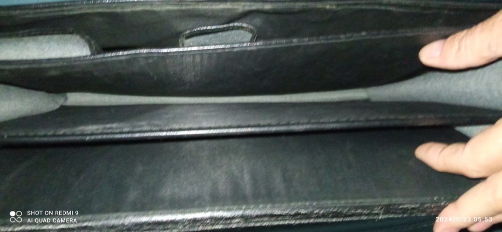 Skórzana teczka lata 60 te.