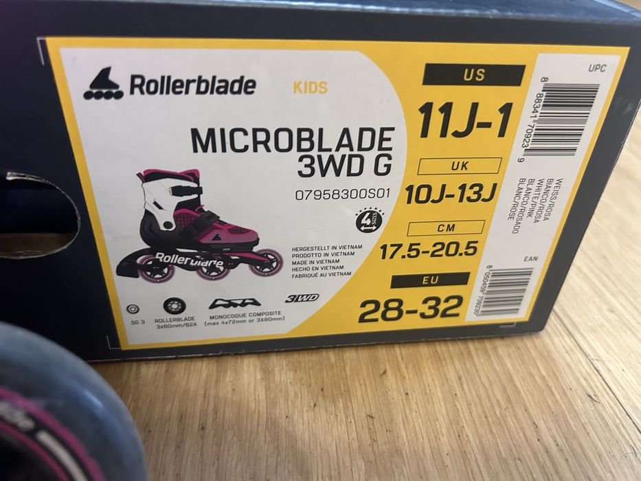 Ролики rollerblade 3 wd g 28-32 та захист oxelo
