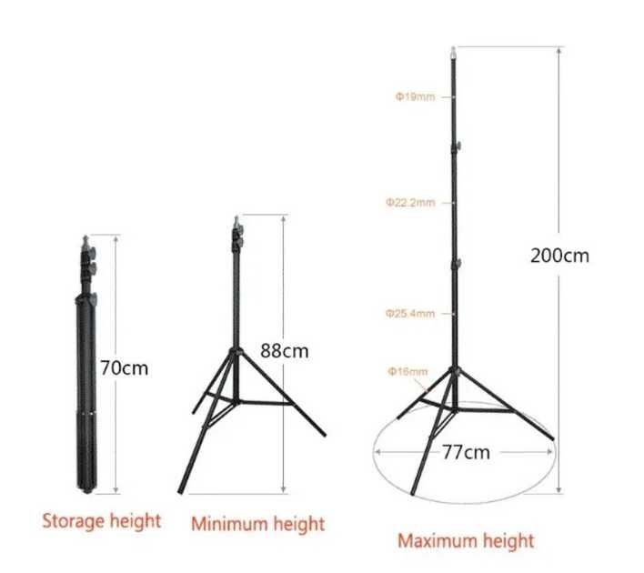 Универсальная стойка тренога штатив для кольцевой лампы 210 см