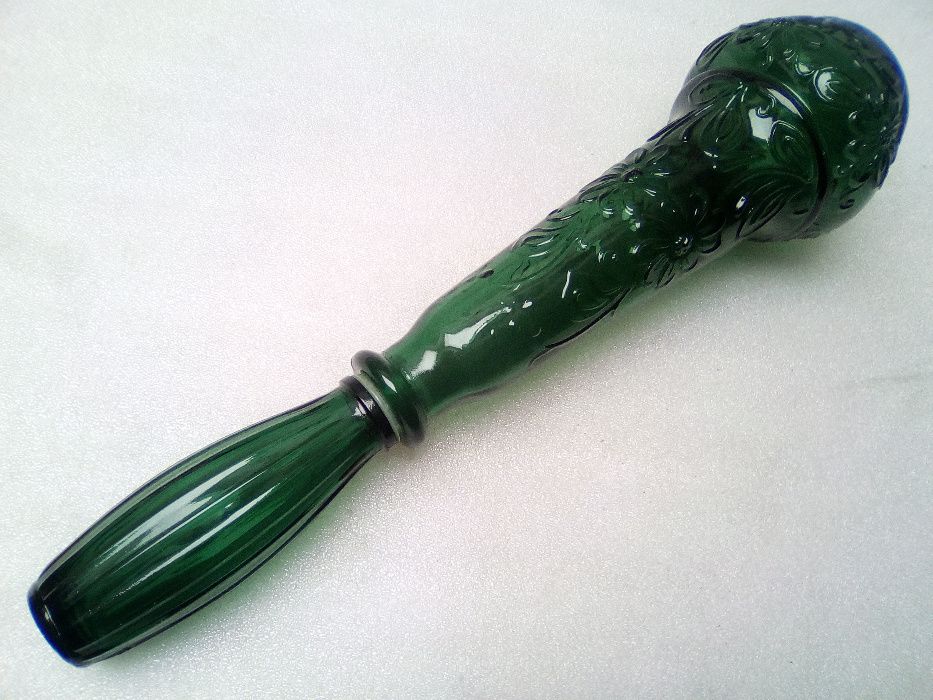 Garrafa em Vidro (VERDE) - Decoração de Alto Relevo