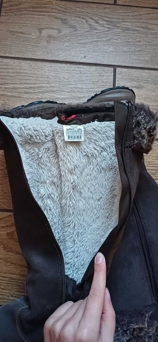 Skórzane śniegowce Quechua# brązowe buty zimowe r. 38