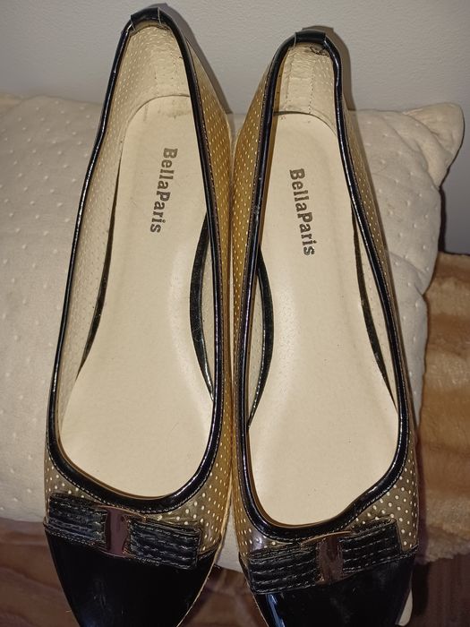 Baleriny czarno-złote