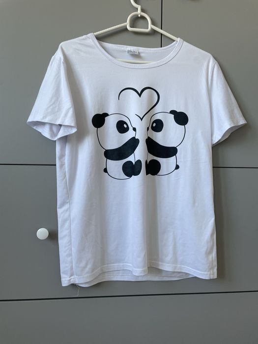 T-shirt panda 38 M biały bluzka
