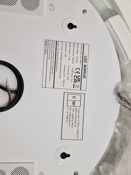 Lustro łazienkowe nowe, okrągłe, oświetlane