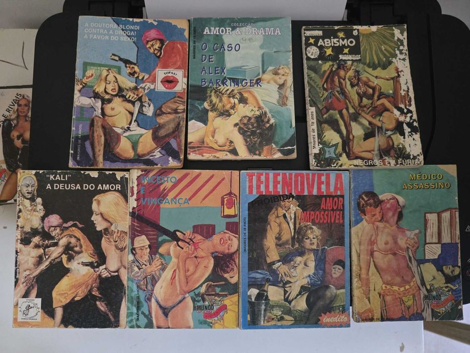Lote de Revistas BD Antigas e Livros de Bolso Vintage (O Falcão, Tex, Ulisses 31)